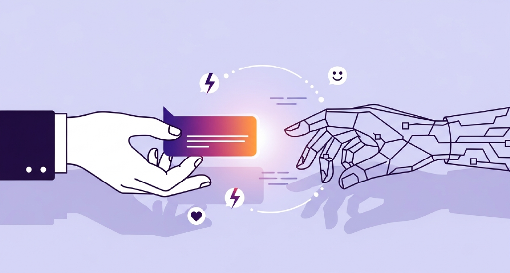A human hand passing a task to a digital interface—showing collaboration, not replacement.