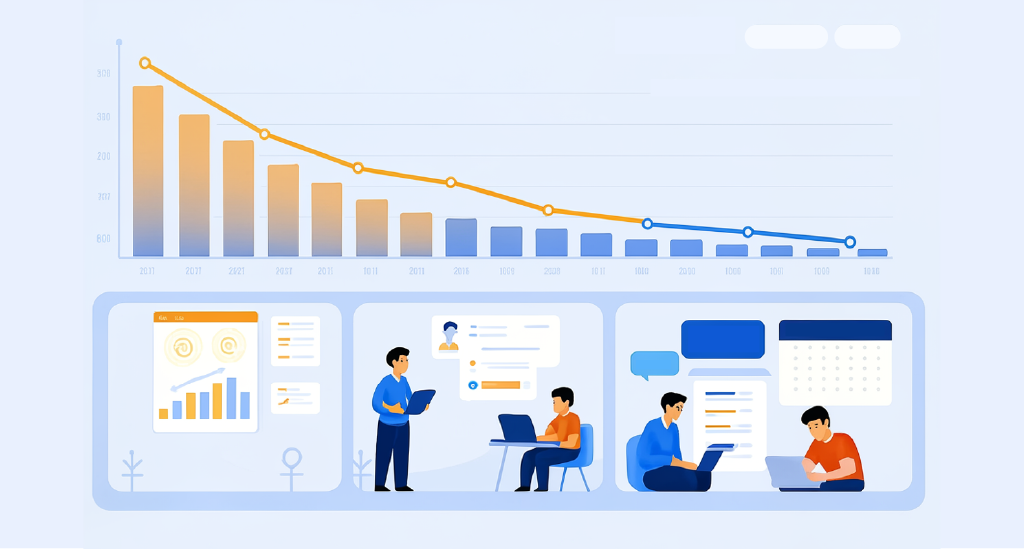 A graph or cliff metaphor dipping after Week 4.