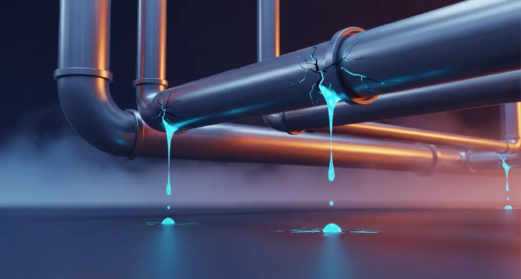 An image showing a pipeline with cracks, leaking water, or a funnel with holes — metaphorical but powerful. It visually captures the idea of revenue slipping away unseen.