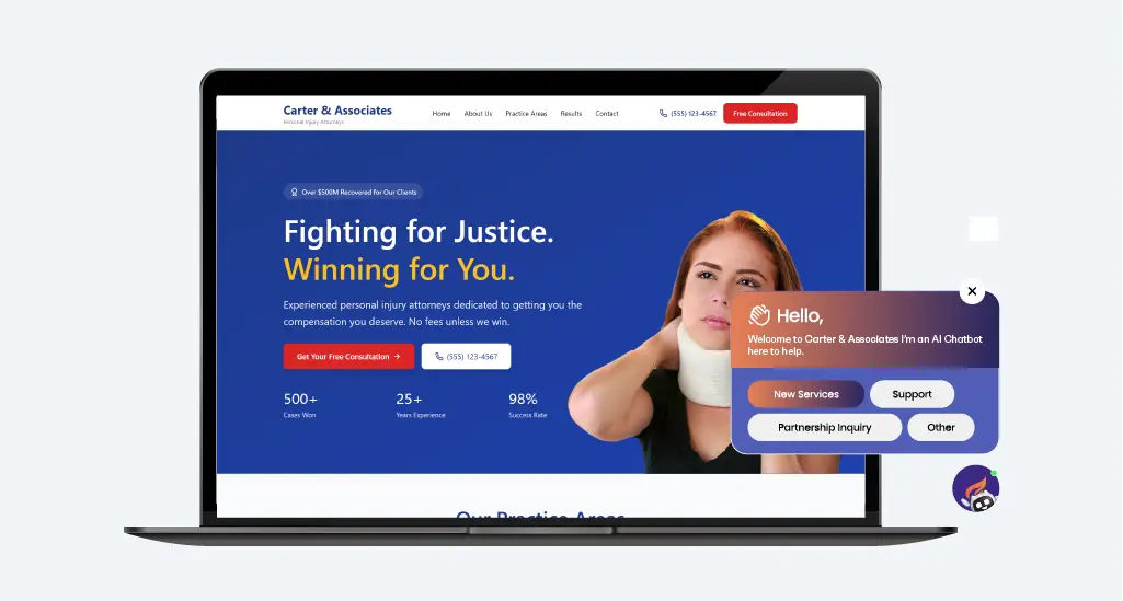 A conceptual visual of a website visitor about to leave, with a live AI chat or callback prompt intercepting the moment. The image should convey attention being recovered in real time, not pop-ups or ads.