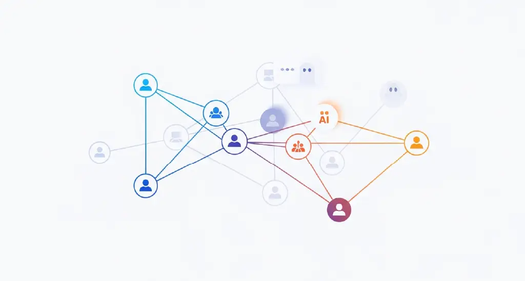 A customer support transcript with sensitive data highlighted, then an arrow showing it being pasted into an external AI interface.