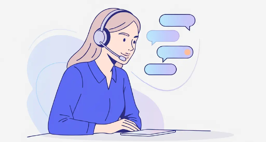 Sales rep on a call with thoughtful expression